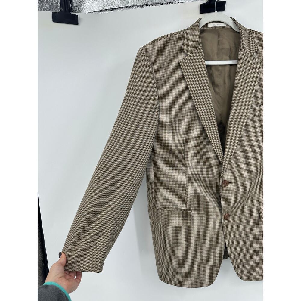 Ralph Lauren Mens 41R Sport Coat Silk Wool Brown Plaid Blazer Preppy Office - Picture 14 of 15